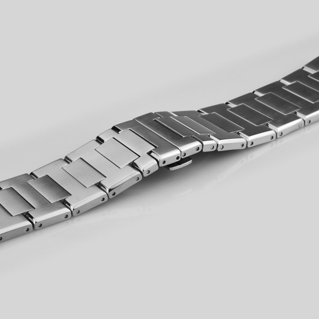 Silver Stainless-Steel Watch Strap For Men's Watches