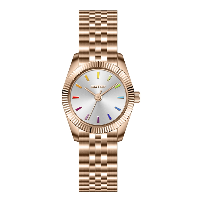 Chic and Colorful Women's Watch Petite Design with Vibrant Array of Index Colors