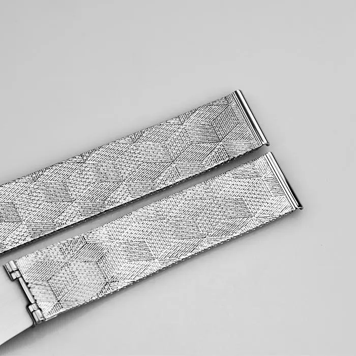 16MM 70*108MM Silver Watch Strap