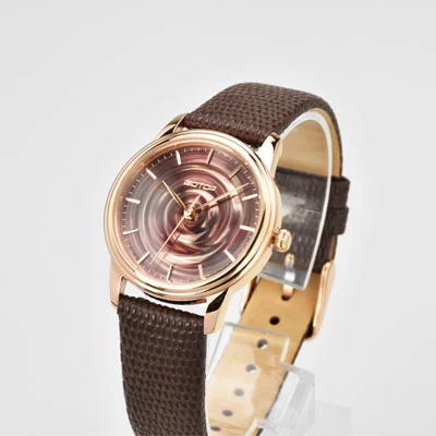 New Gorgeous Water Ripple Steel Watch With Colorful Snakeskin Strap For Ladies